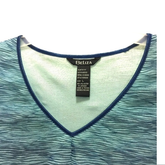 𝅺crop top poly mesh wave pattern overlay lined short sleeve v-neck summer top. - Picture 3 of 9